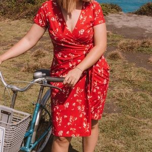 Kosan Go Travel Wrap Dress | Red Floral